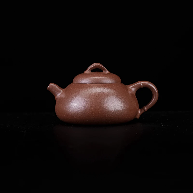 【竹叶东瓢】 原矿特高温底槽清 150cc 手工制作 内推孔  紫砂壶