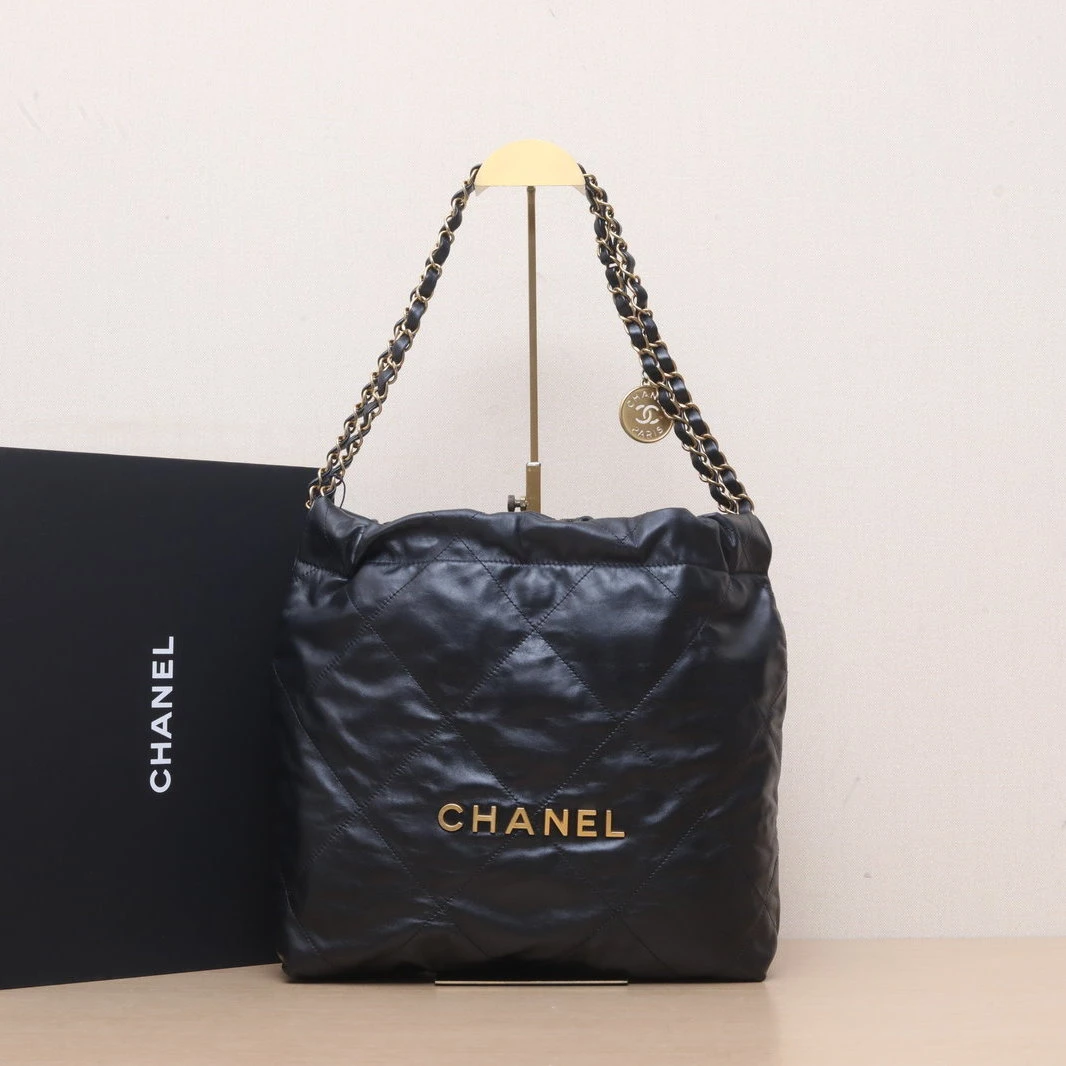 95新 Chanel/香奈儿 【双攀】22Bag Tote托特包 小号 30cm 芯片