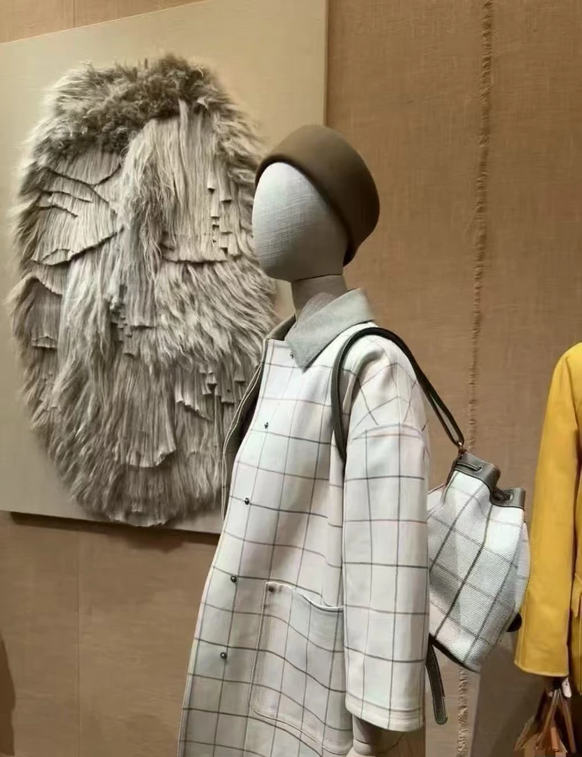 w•luxury design |诺雅 |高级感格子中长款风衣洋气有气质