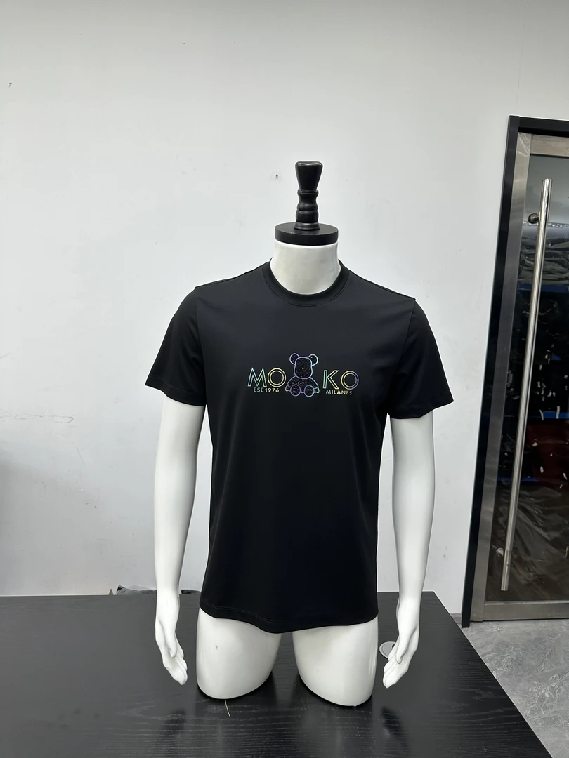 小熊男士带钻高品质夏季短袖休闲时尚半袖圆领潮流百搭