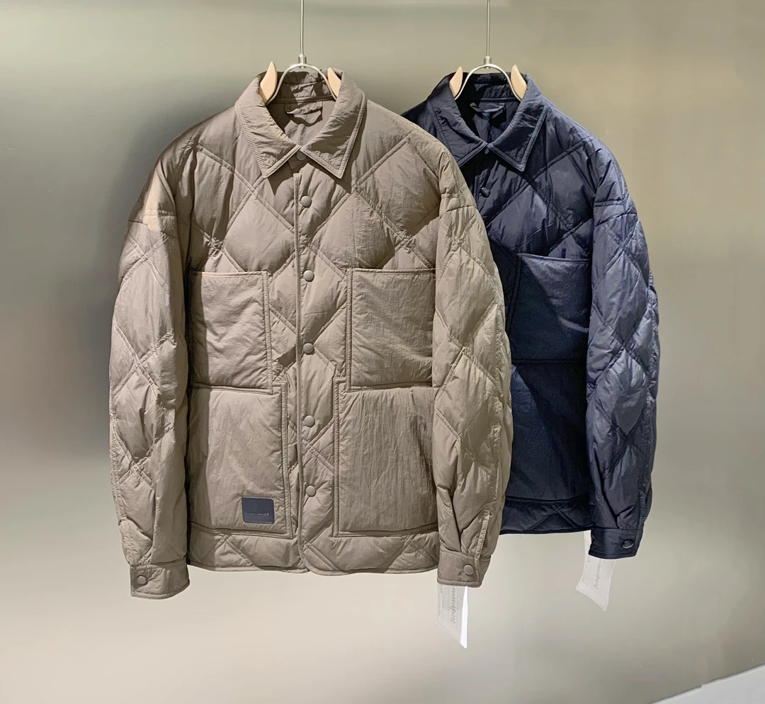 【冠什么希男装】冬季新款轻薄羽绒服翻领纯色休闲时尚户外外套8606