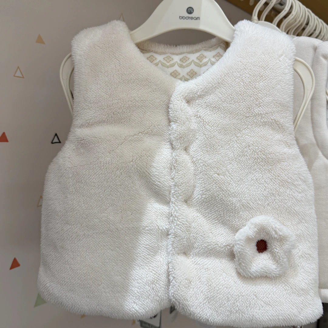 马甲女童冬季保暖夹棉宝宝毛绒坎肩时尚可爱毛毛背心外穿