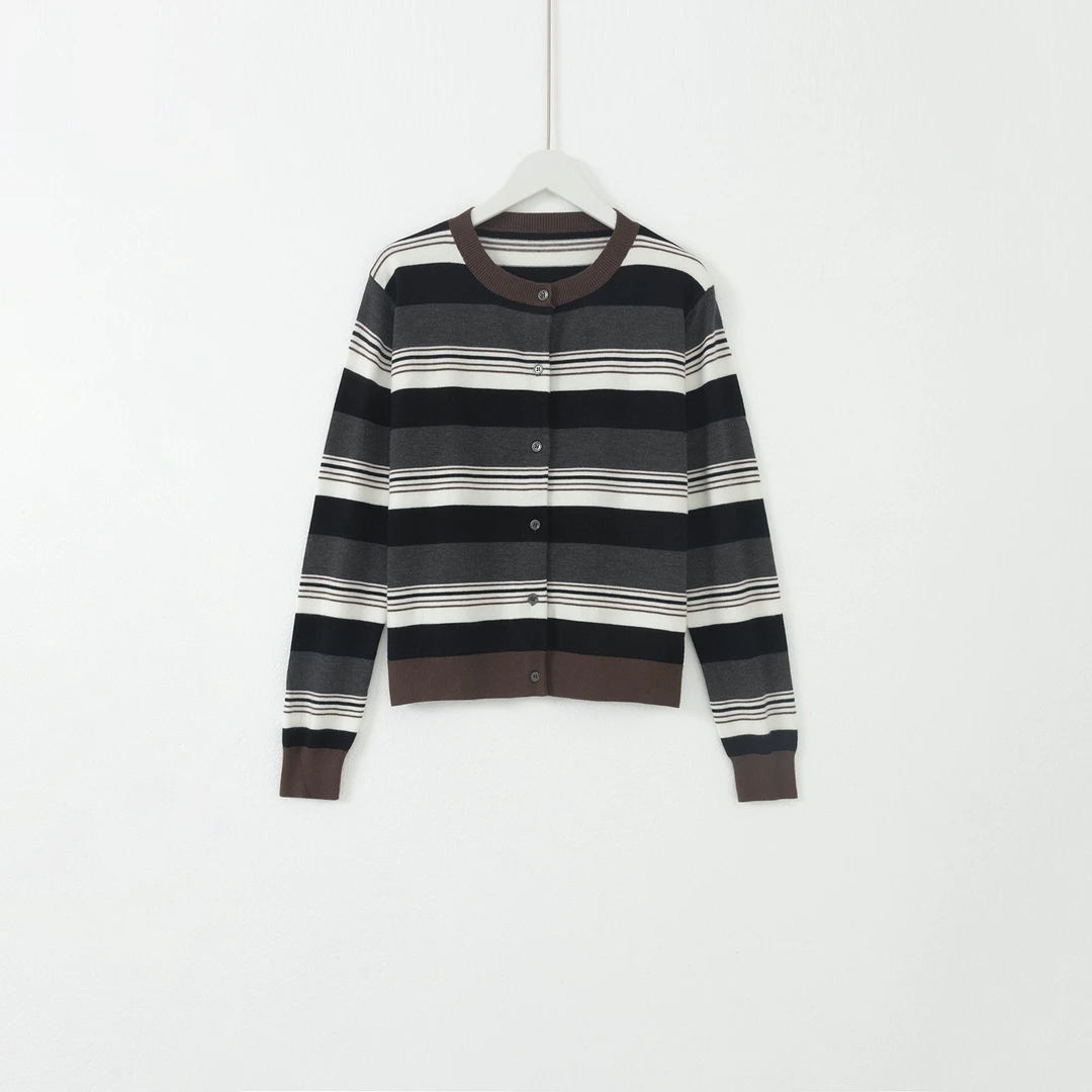 几里与麻 条纹时尚经典针织T恤 衣长52 胸围96 2081343