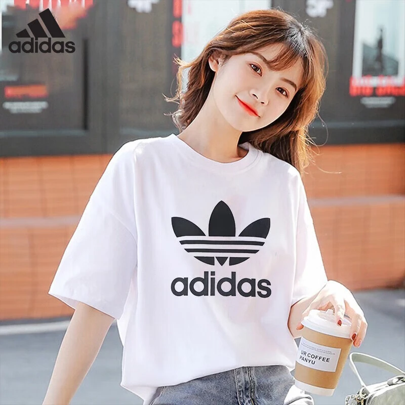 adidas/阿迪达斯女装夏季新款LOGO运动休闲时尚舒适潮流短袖T恤
