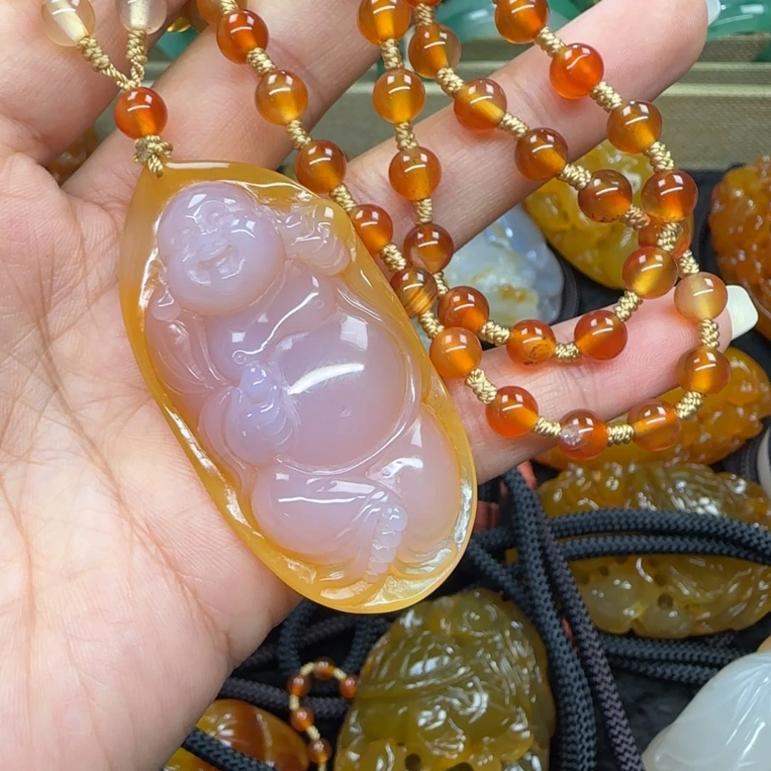 玛瑙/玉髓合金吊坠(赠链)