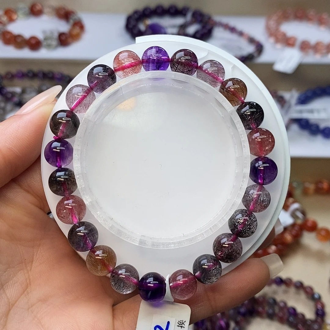 水晶手链未镶嵌黑加仑超七8m+