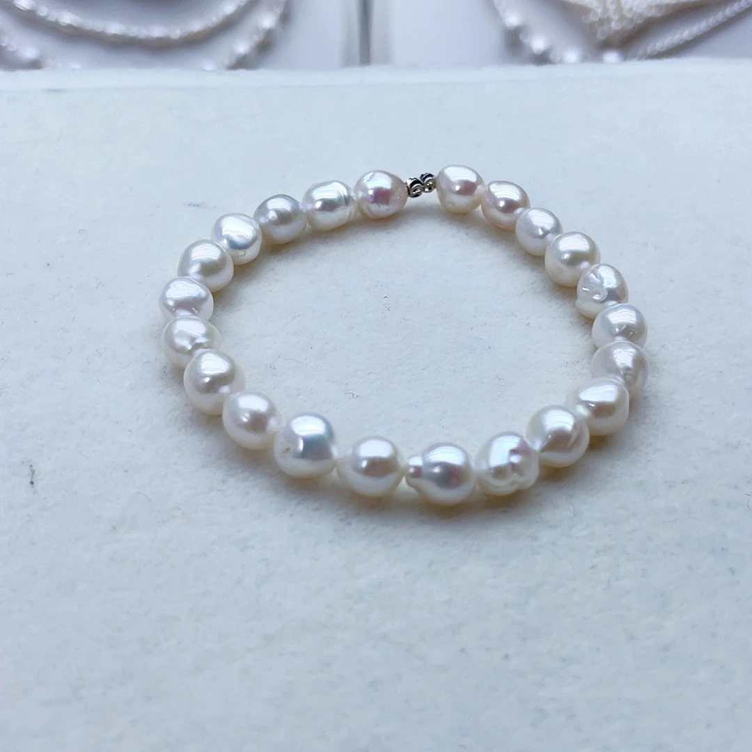 银S925镶嵌手绳淡水珍珠