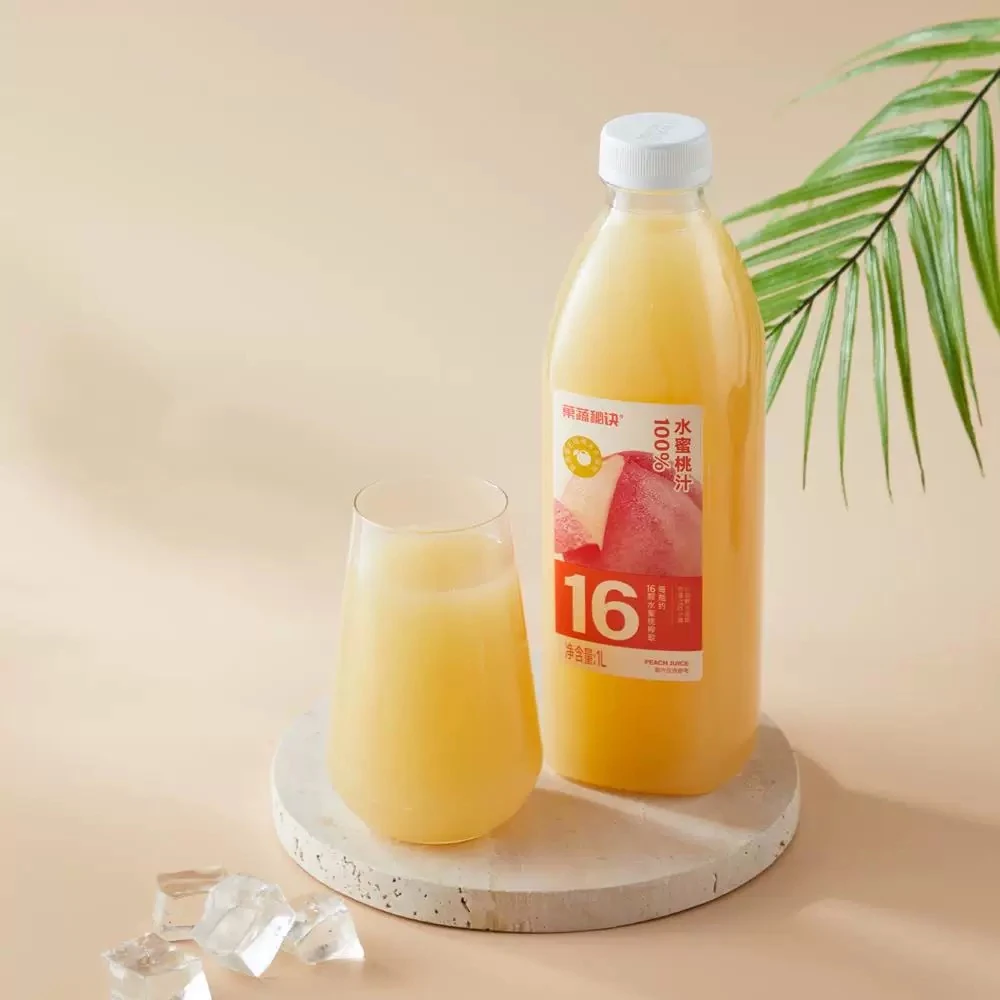【保质期至2025-05-10】乐源果蔬秘诀100%水蜜桃汁1L*2瓶