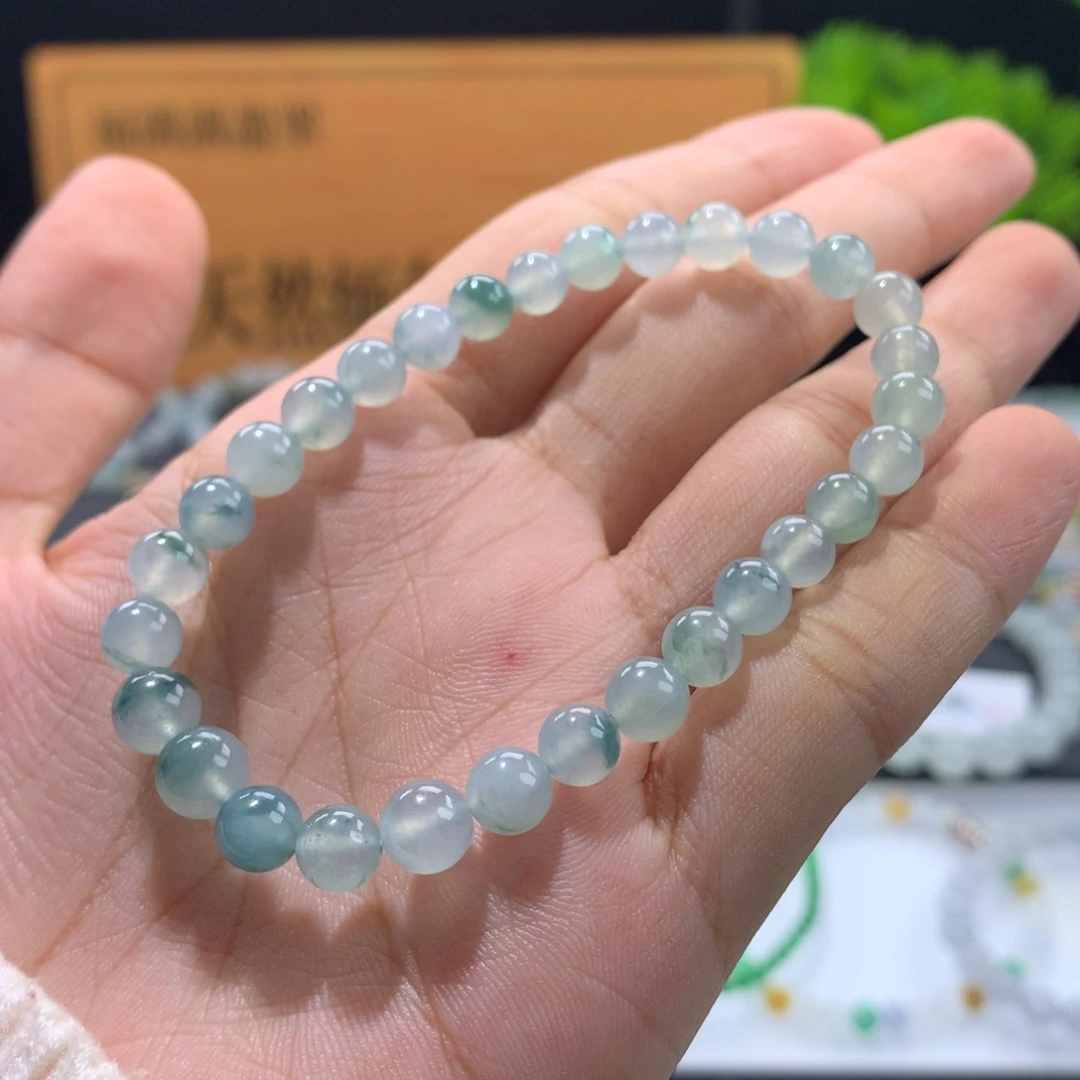 翡翠未镶嵌手链卡5.8～6.8