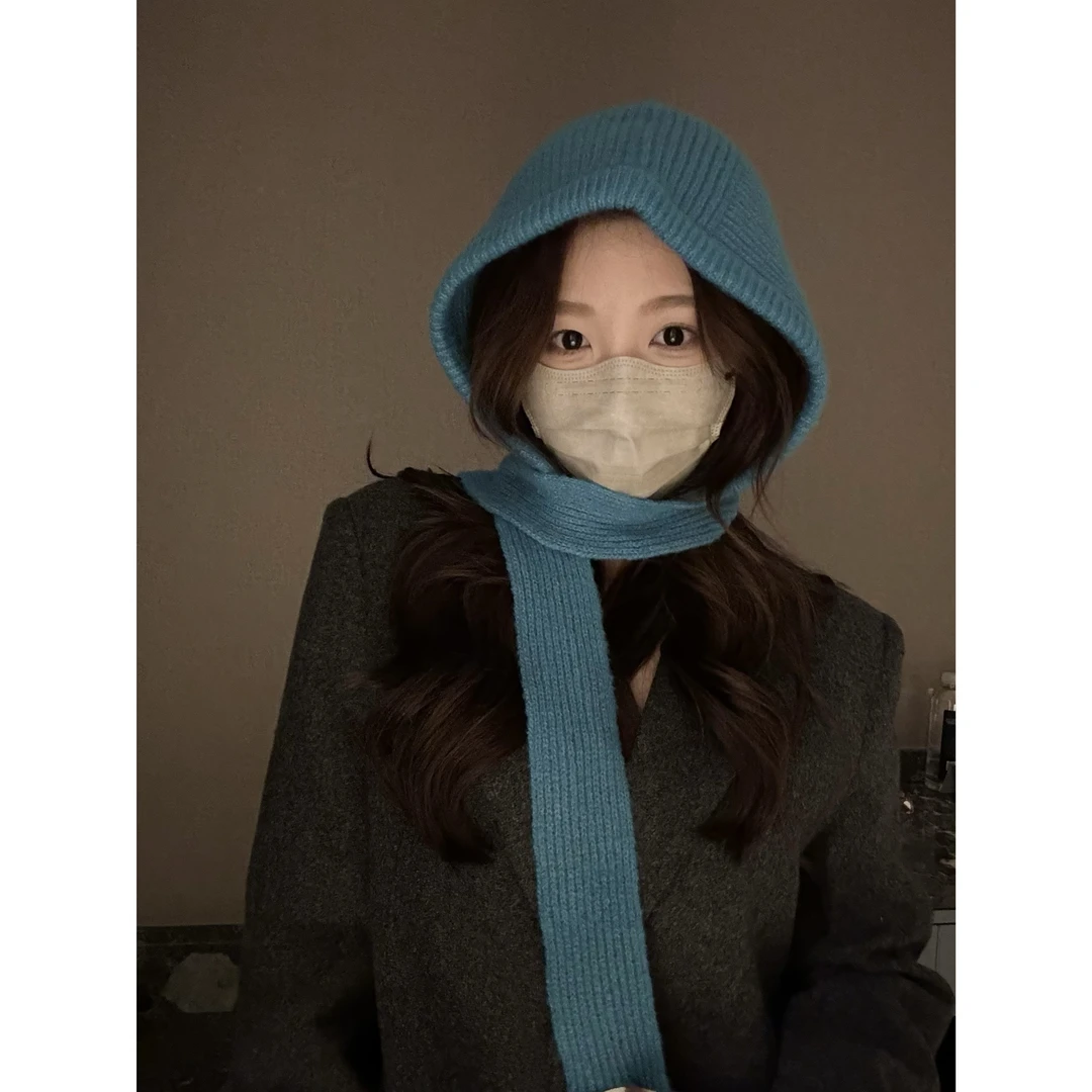 JUN 羊毛韩系显脸小彩色系巴拉克拉法帽