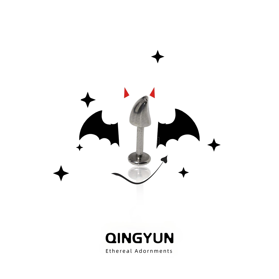 不锈钢耳饰 【小恶魔】恶魔钉新款个性小众设计感不锈钢耳钉