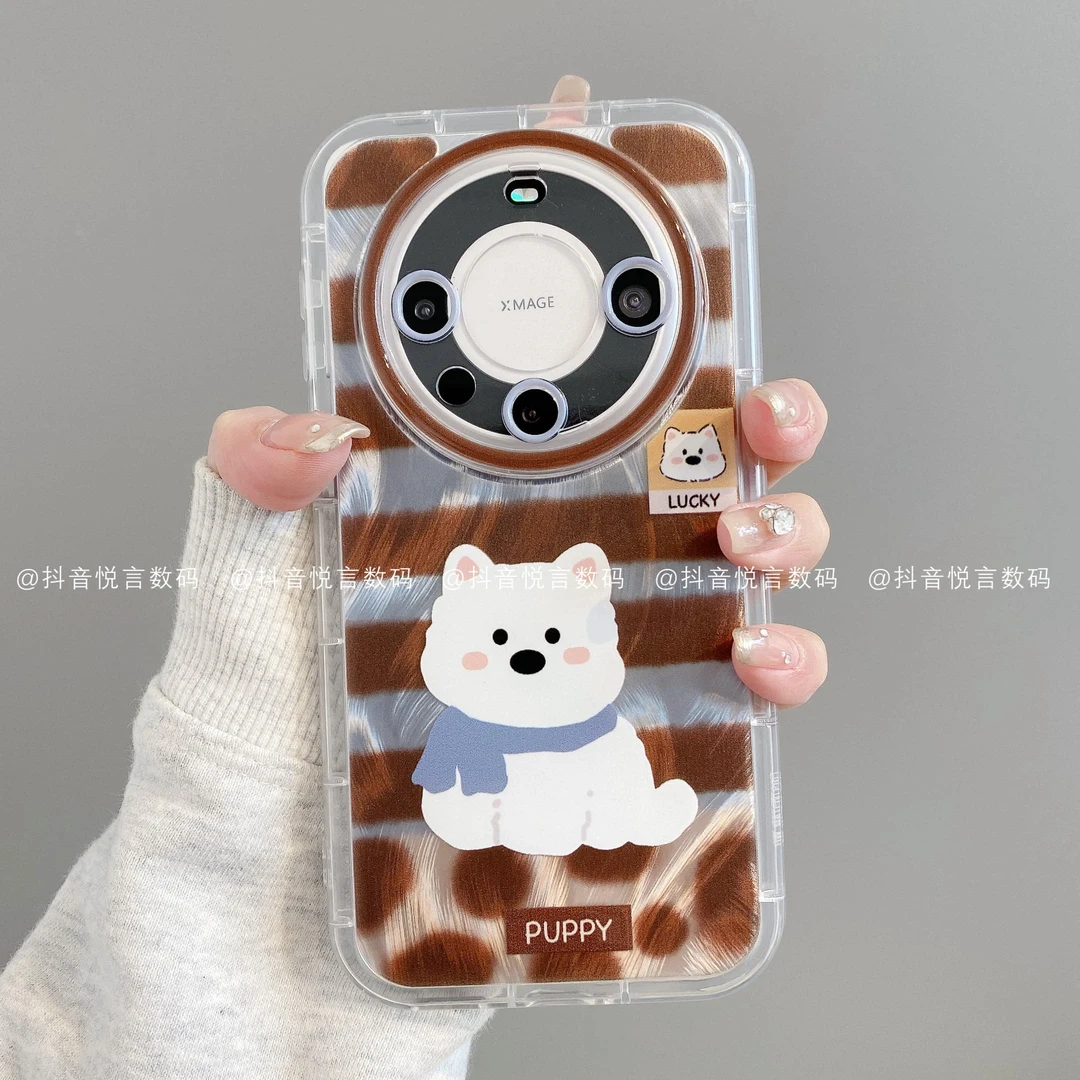 泡芙羽纱适用华为mate70pro/60/50/40/30苹果17proma西高地手机壳