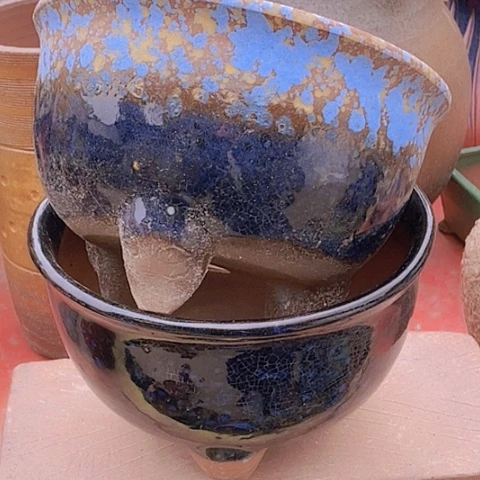 紫砂花盆口20高度13瑕疵