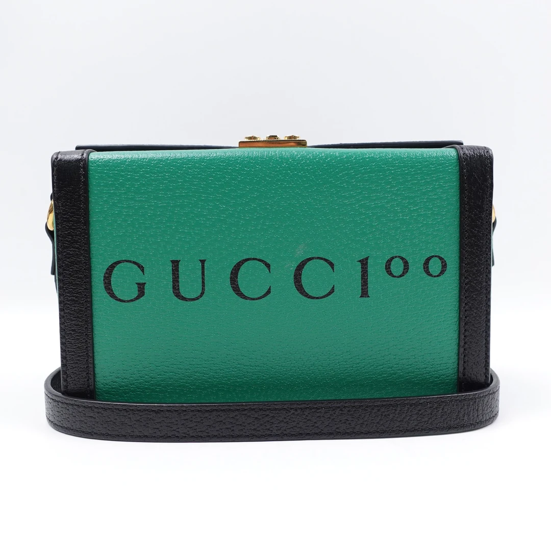 95新 GUCCI/古驰 绿色单肩斜跨包T10195819