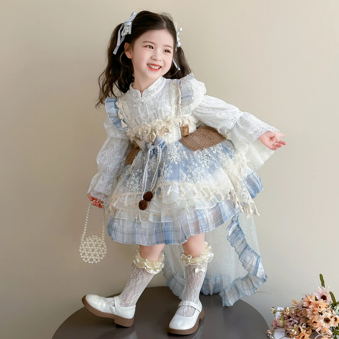 女童连衣裙秋装2025新款儿童洛丽塔公主裙女孩秋季长袖蓬蓬纱裙子