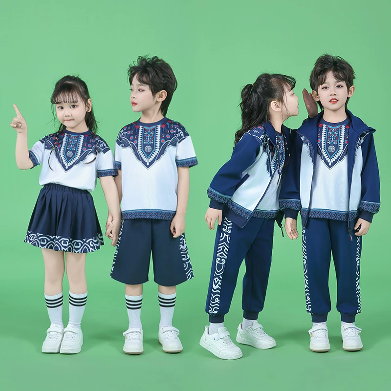 小学生学院风校服套装春秋款男童女童运动服班服幼儿园园服春夏装