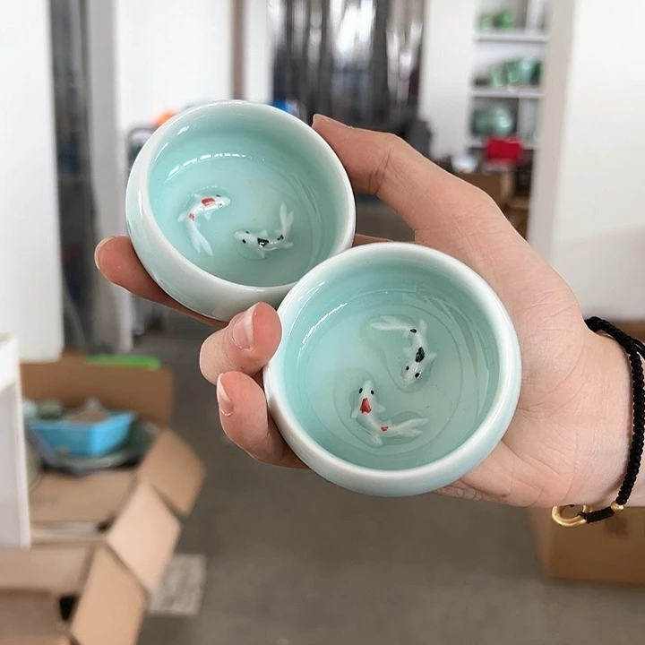 龙泉云间青瓷小米茶器