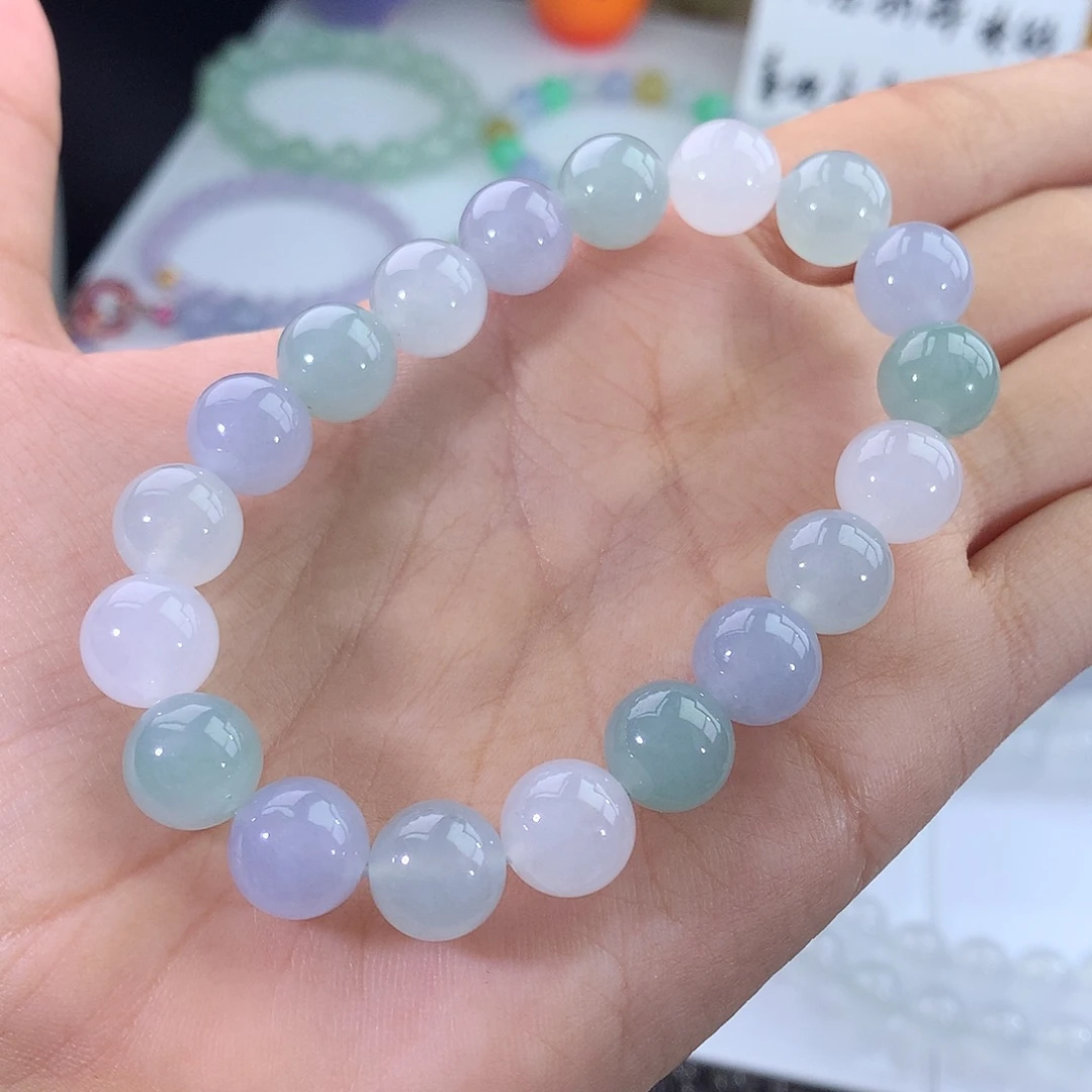 未镶嵌手链翡翠翡翠清爽马卡龙手串
