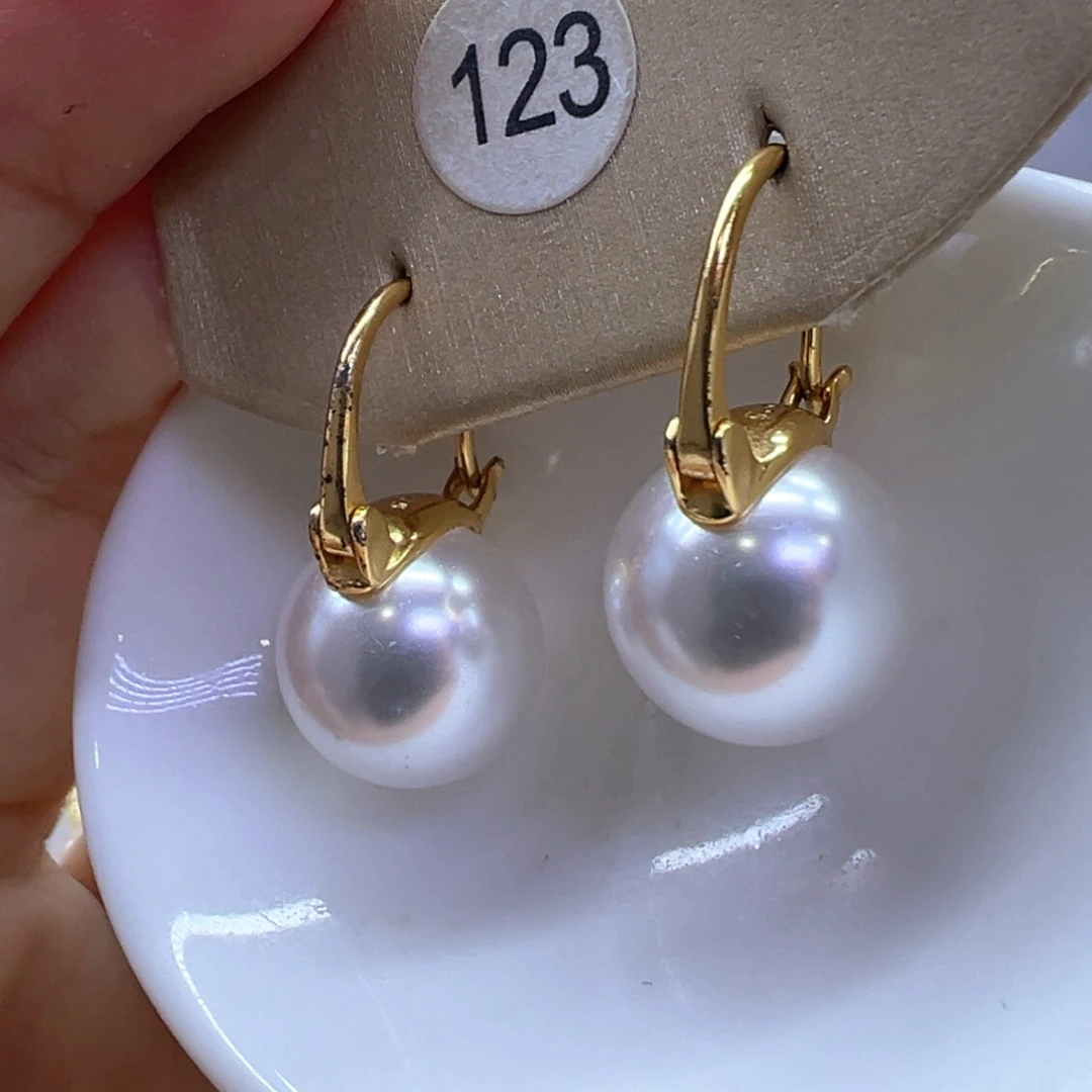 银S925镶嵌淡水珍珠耳饰
