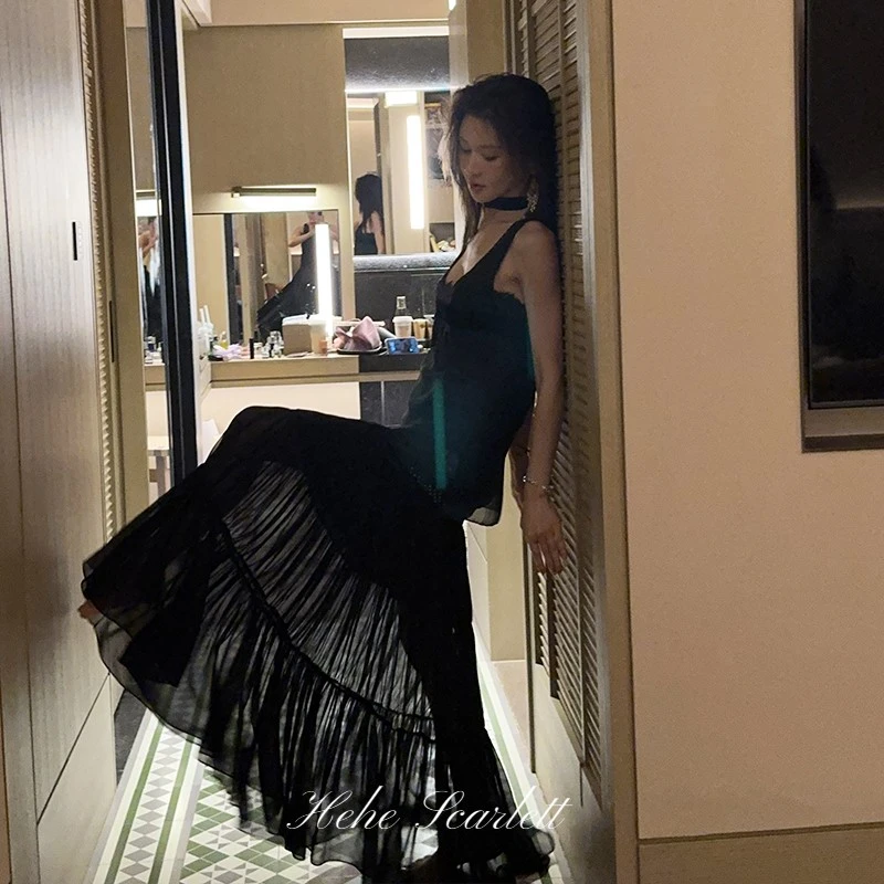 【5月第三期】你的呵呵 立体打揽修身压褶A字包臀半身纱裙|抹胸裙