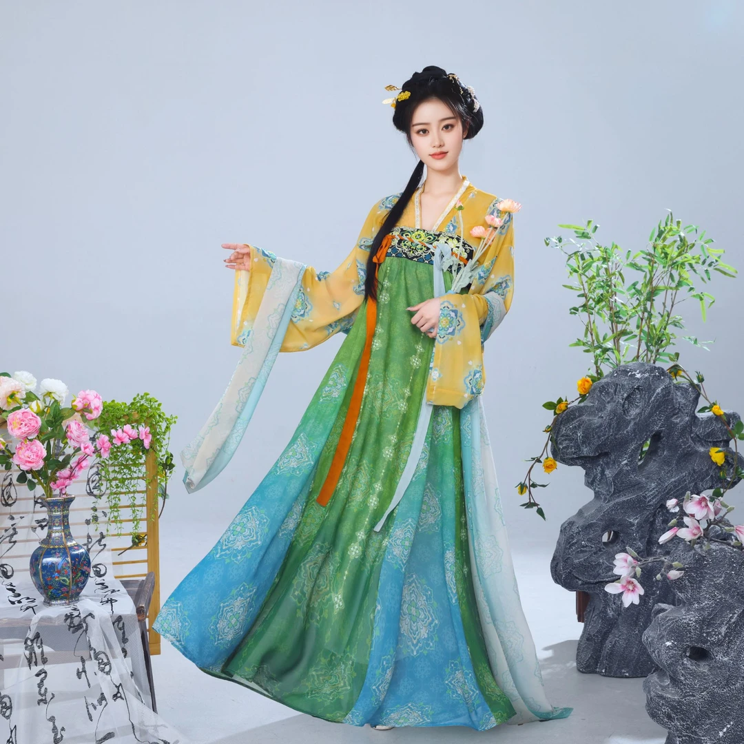 墨云阁原创【小唐儒】齐胸刺绣唐制汉服印花破裙春夏古风日常新款女