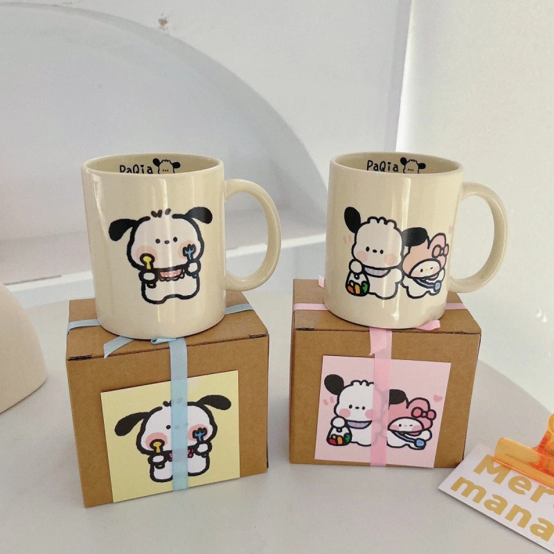 卡通帕恰小狗马克杯子高颜值简约情侣蛋糕陶瓷杯风水杯家用