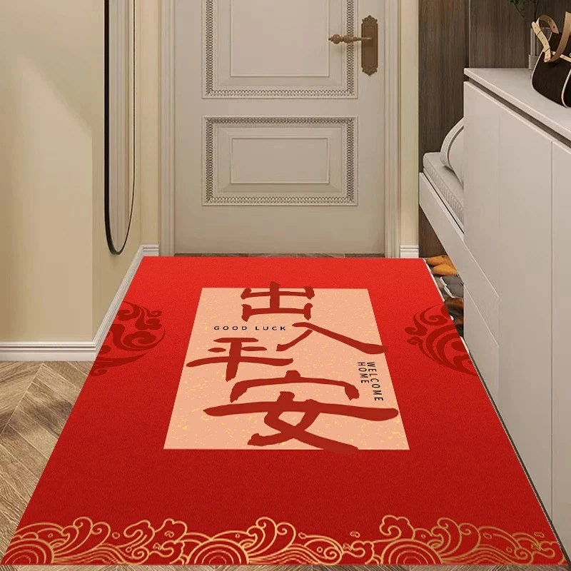 C099【100*160cm】硅藻泥入户门喜庆玄关厨房浴室防滑免洗地毯地垫