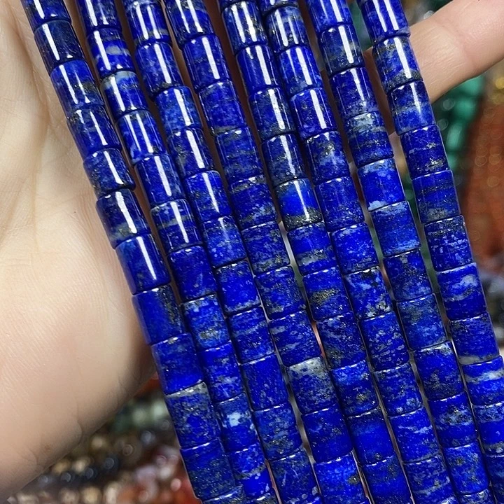 玛瑙/玉髓未镶嵌珠宝半成品天然青金卡6*7mm一条