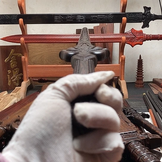 鸡翅木一米桃花剑