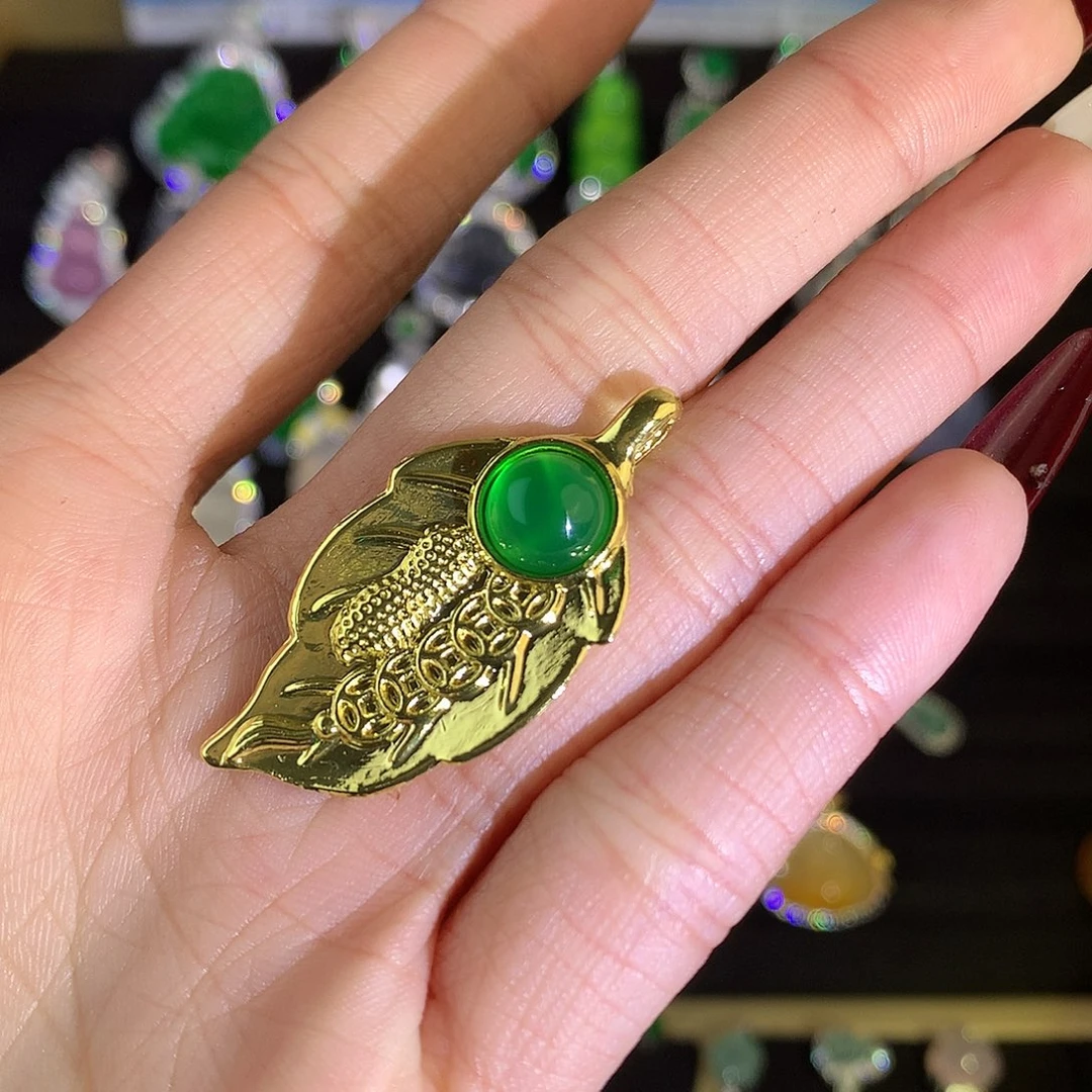 玛瑙/玉髓颈饰未镶嵌一叶暴富