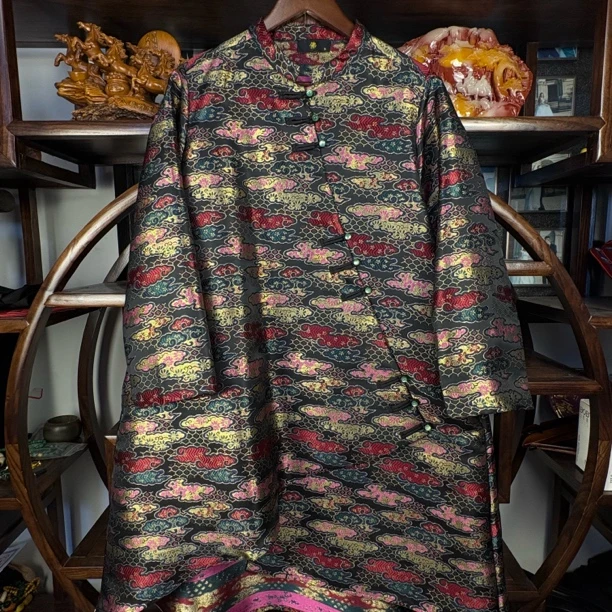 老弗爷新中式织花风衣276