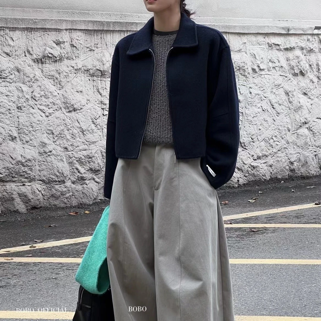 秋冬双面羊毛短款外套6181