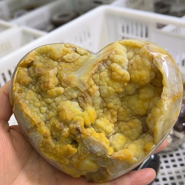未镶嵌珠宝半成品水晶黄软爱心