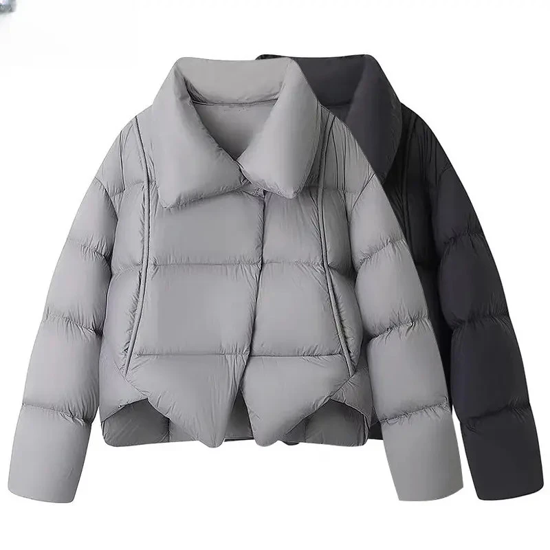 【艾诺丝直播专享】2025秋冬季新白鸭绒面包羽绒服外套女0037