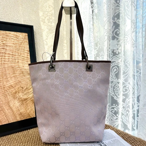 95新 GUCCI/古驰 XM/经典气质香芋紫老花水桶手提包/JJ01807850