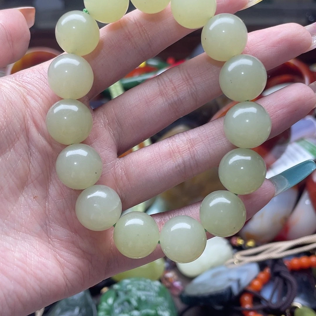 合金蛇纹石玉手链