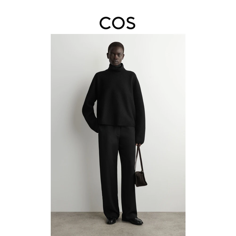 COS女装 标准版型直筒裤黑色2025冬季新品1314327001