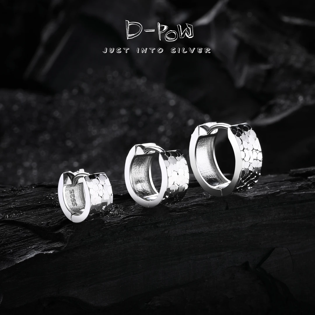 灯小炮 925银耳饰 【爆冰系列】极简耳扣（8578）