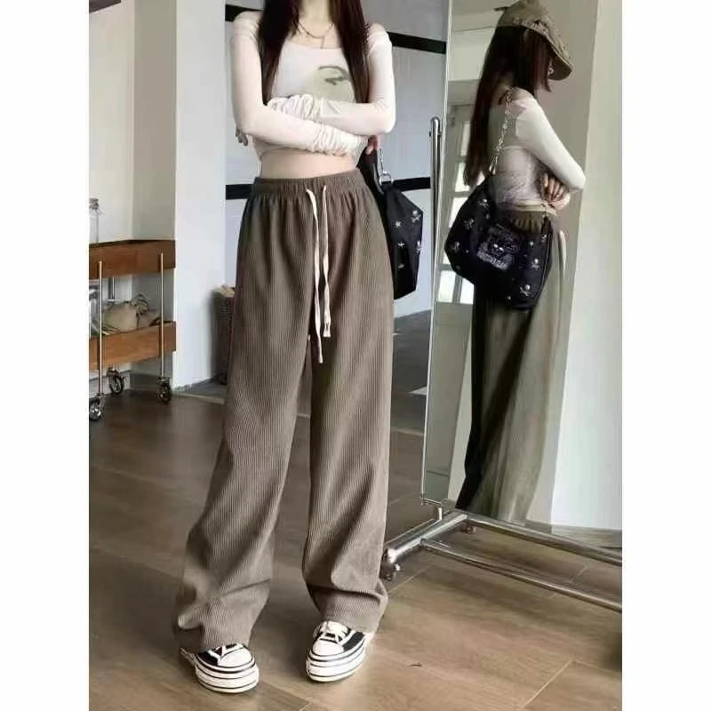 冬季加绒灯芯绒直筒裤