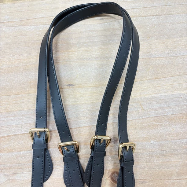 H1398  黑色单肩皮包带，DIY拼布包配件