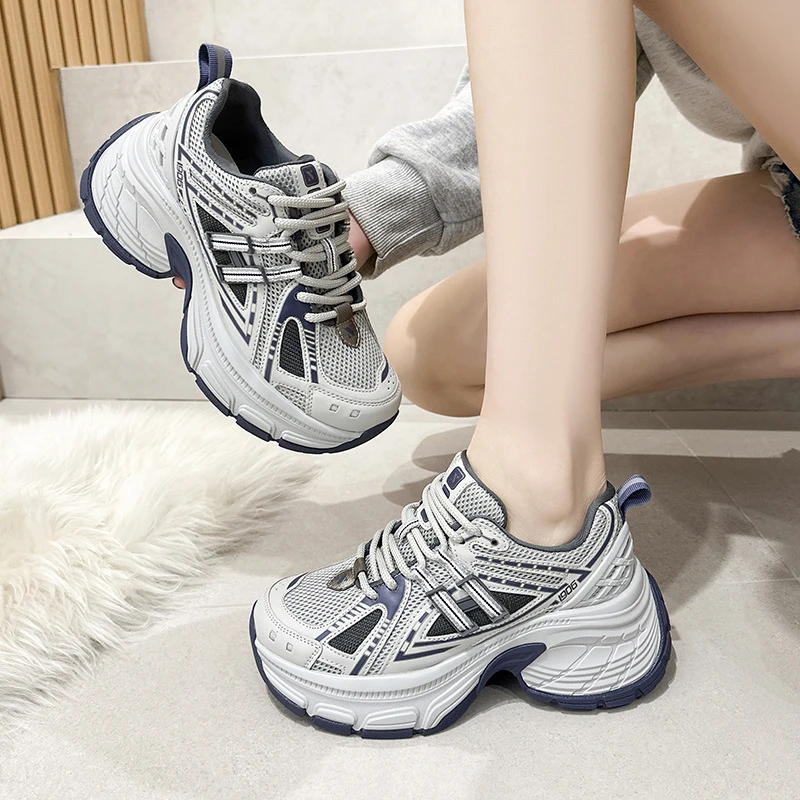 小码运动鞋女2025春季新款小个子厚底运动休闲鞋增高7CM老爹鞋