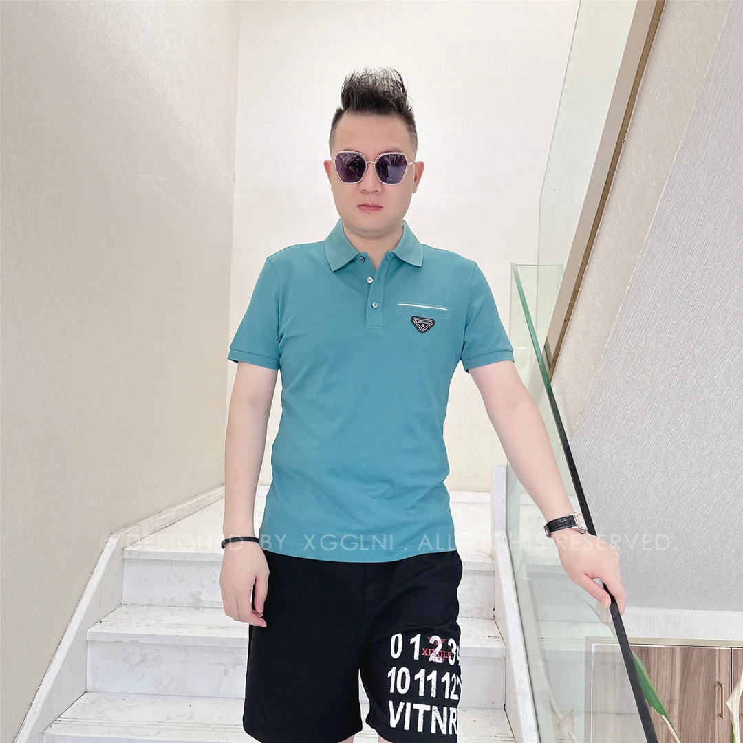 夏季款MOCSS胸口横线下三角标男士品质高端奢品上档次短袖POLO衫