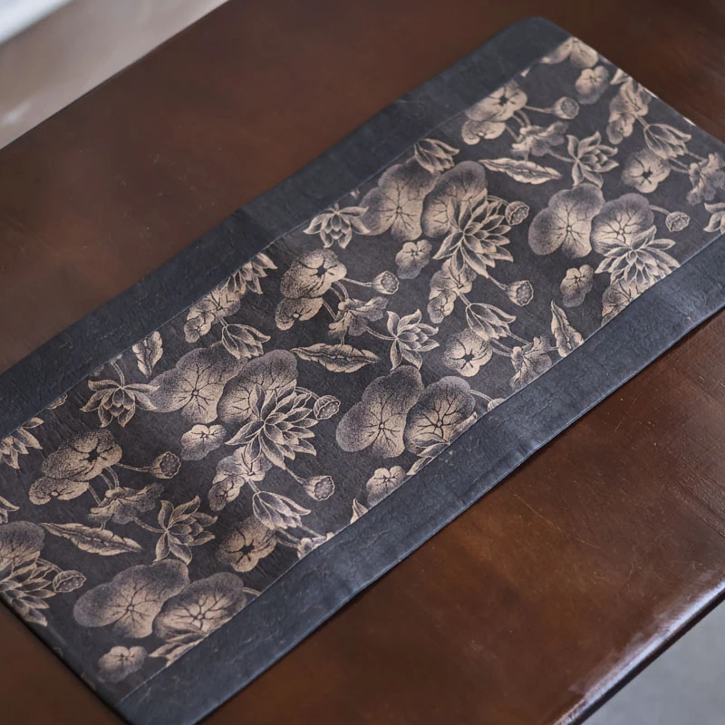 【陶珊居】<荷塘月色双拼>茶席60*28（慢蓝S0090）