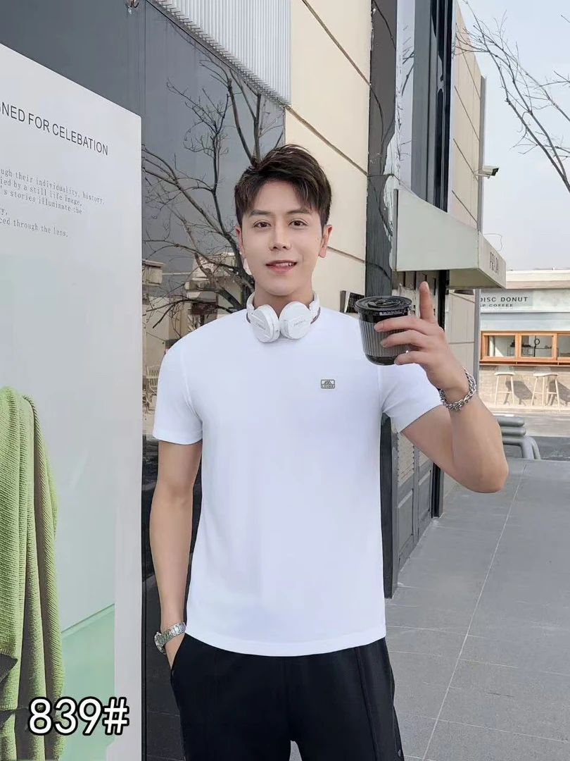 短袖常规款宽松型免烫处理T恤针织灰色运动休闲夏季透气户外男款