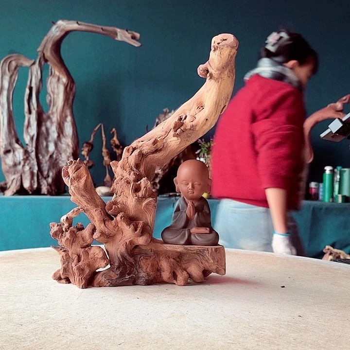 香榧木梁**排141金丝红木羊蹄甲半成品有裂痕