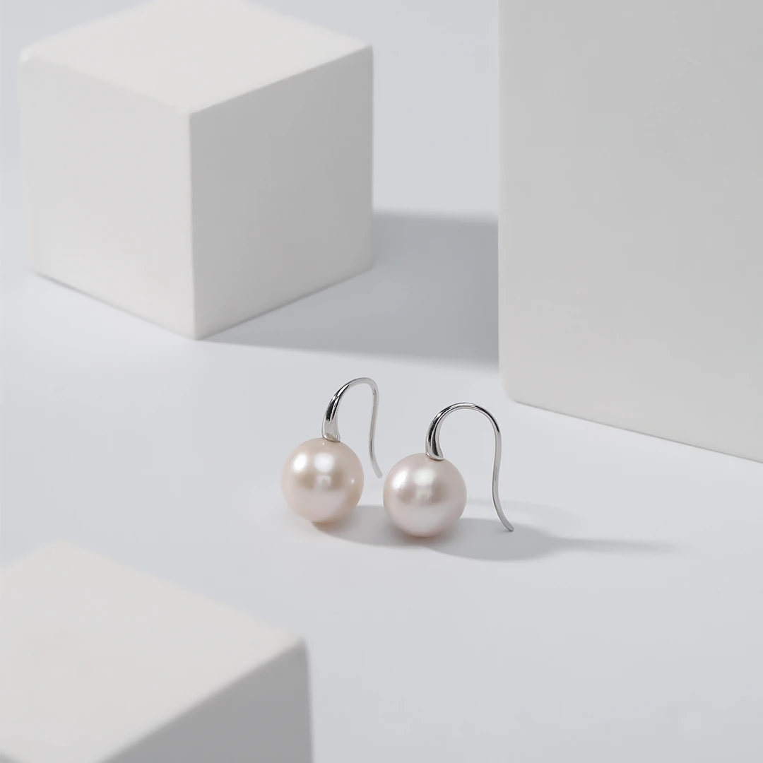 淡水珍珠耳钩 12-13mm 时尚 百搭 S925银针