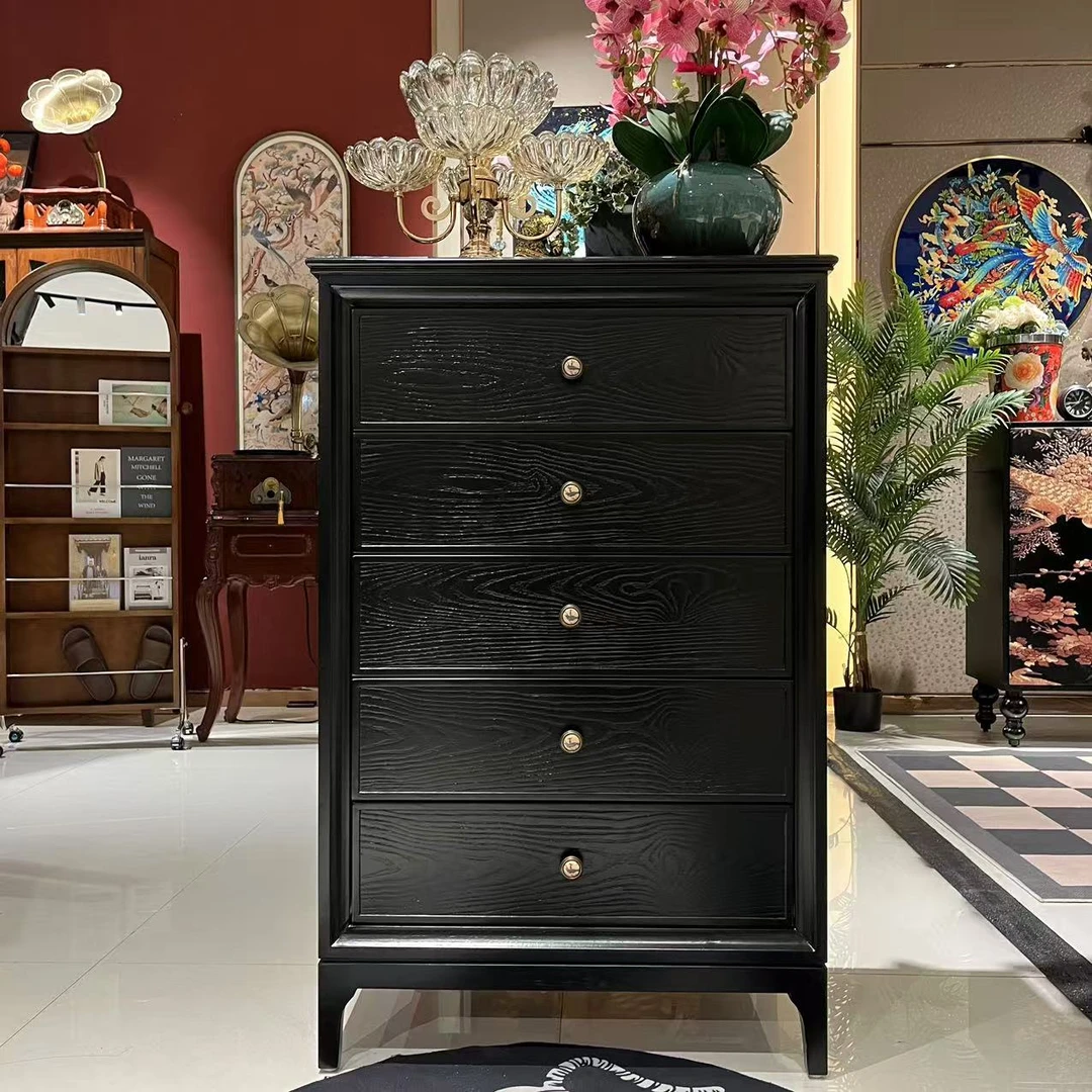 【喜悦家具】FLC中古黑安娜五斗柜72*40*110