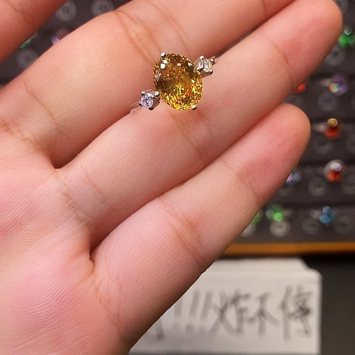 银S925镶嵌戒指彩色蓝宝石