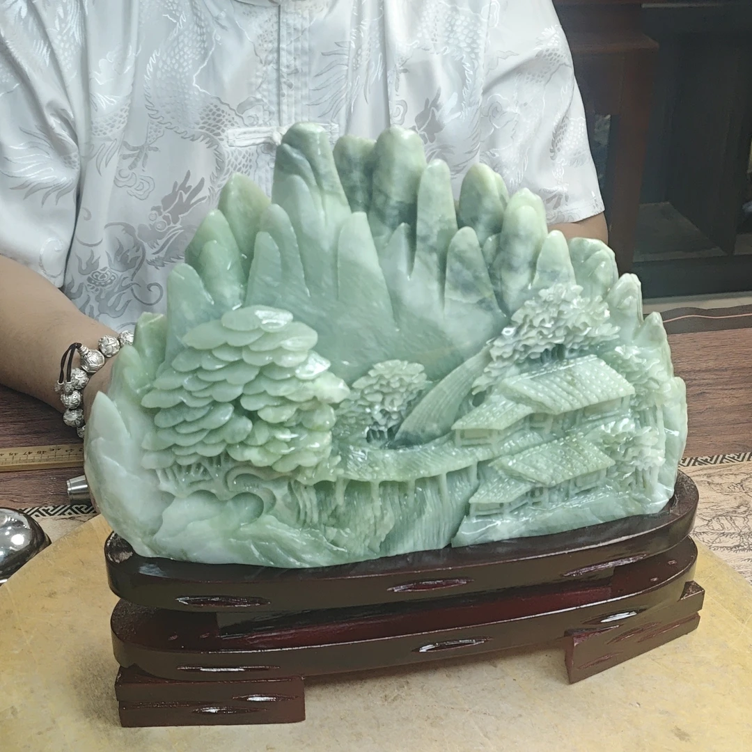 玉岫岩料手工雕刻摆件居家装饰送礼一物一图930