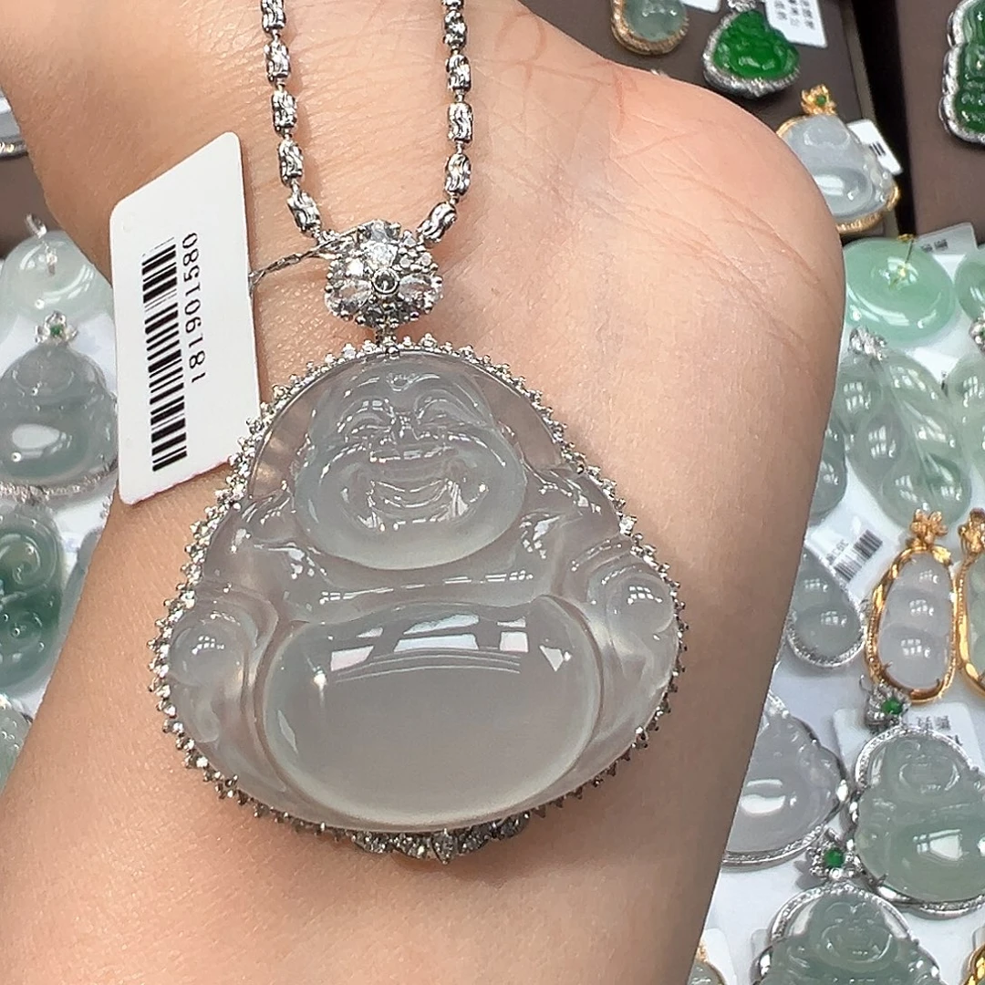 翡翠18K金镶嵌吊坠(不含链)1580